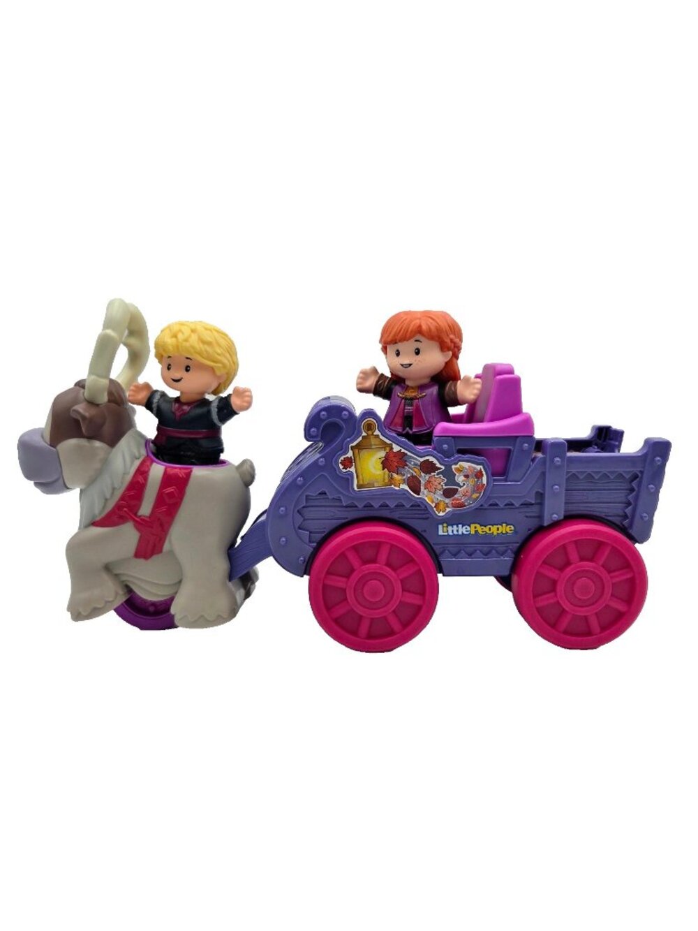 Fisher Price Little People Disney Frozen Anna Kristoff Wagon Sven Toy Read